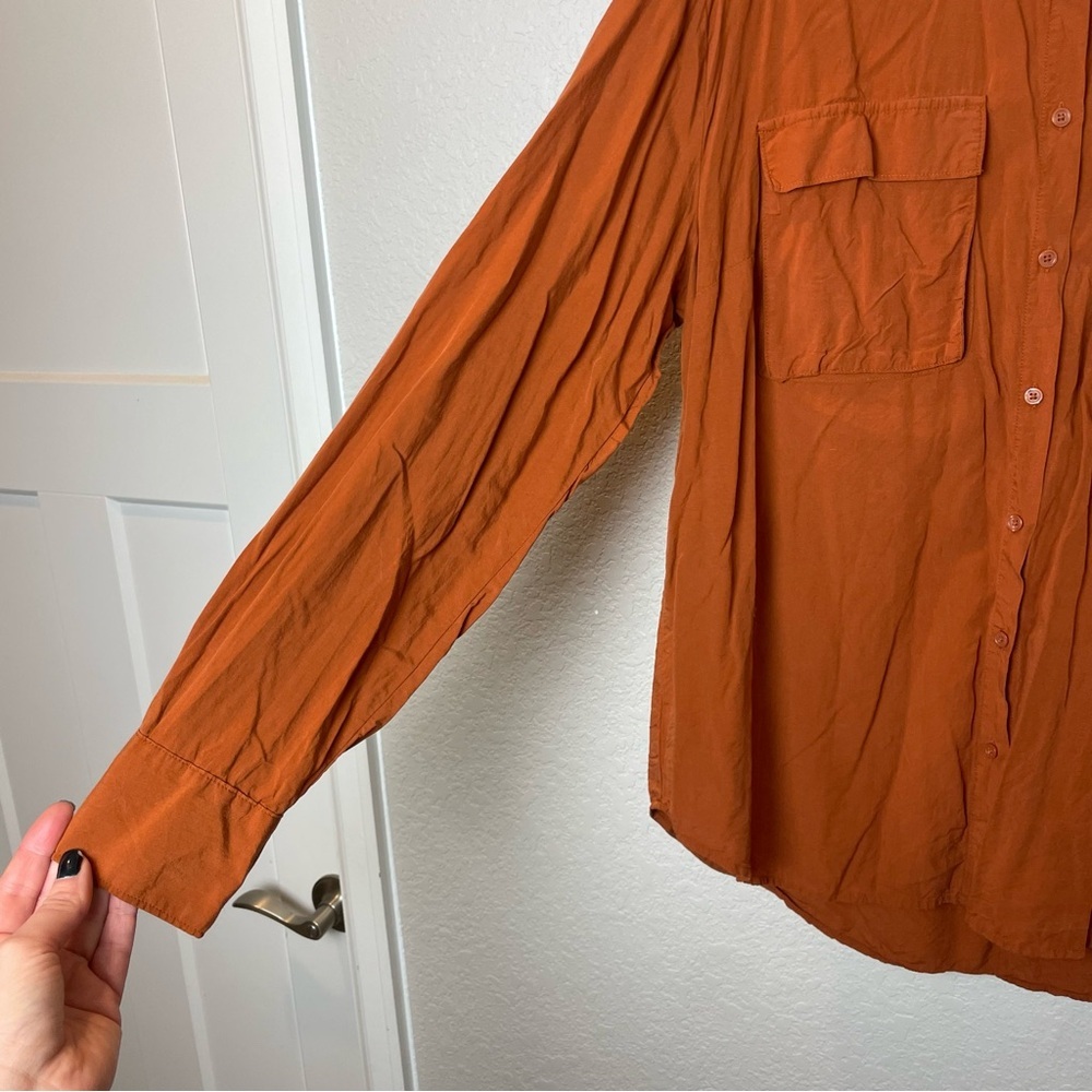 A New Day Women’s Terracotta Rust Button-Down Shirt Size XL - Picture 4 of 7